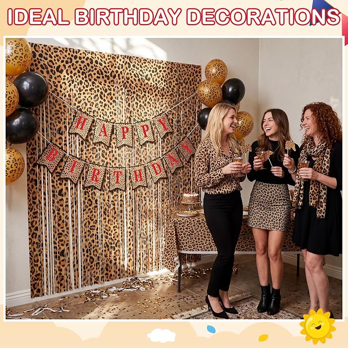 Mooliwe 173 Pcs DIY Custom Banner Foil Curtain Kit, Leopard Print | Cheetah - Image 4