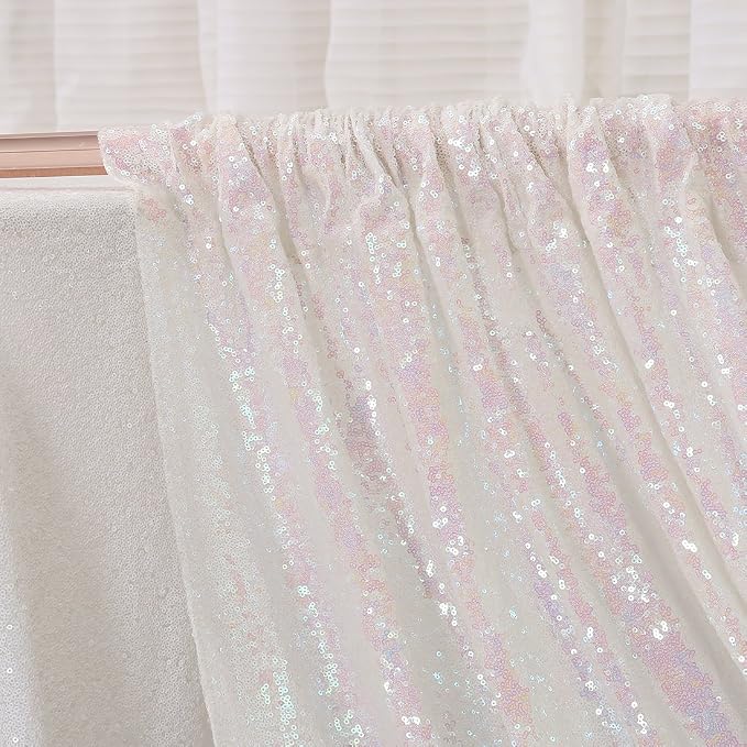 Poise3EHome 7FT x 7FT Iridescent Sequin Photography Backdrop Curtain - Image 5