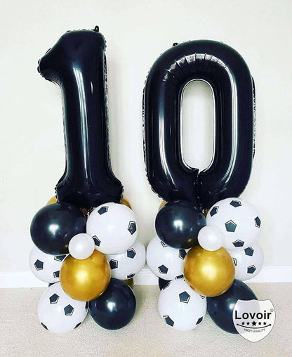 Black 10 Number Balloons, 40 Inch Giant Number 10 Balloons Foil Mylar Helium - Image 3