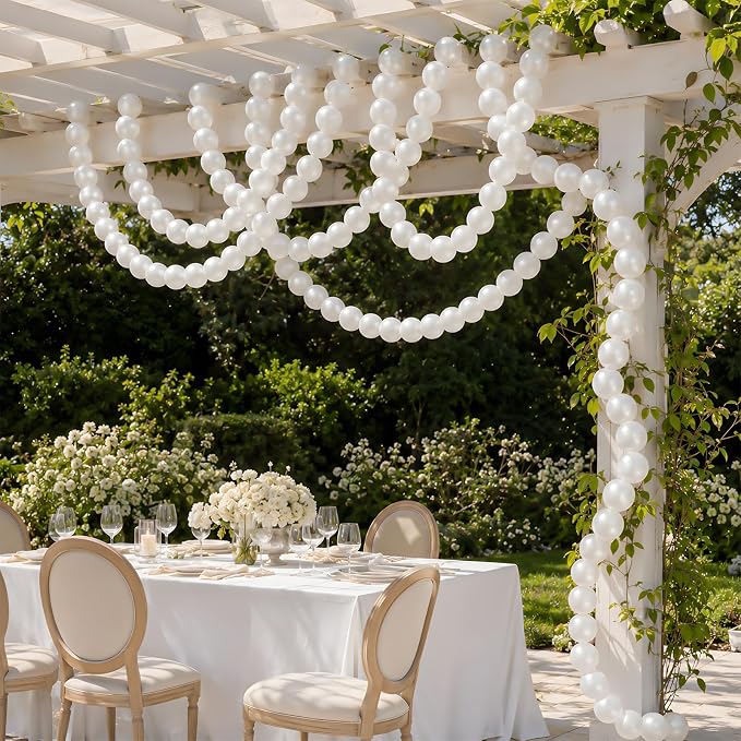 Pearl White Linking Balloons - Image 5