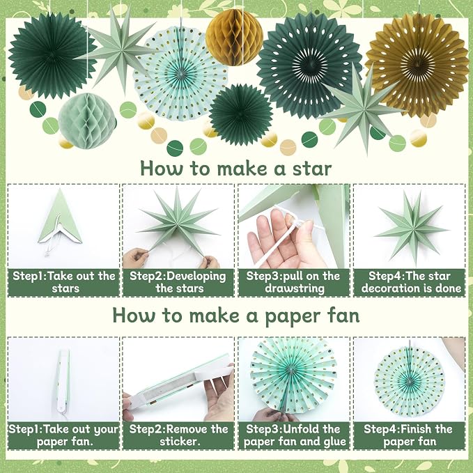 ADLKGG Sage Green Gold Party Decorations - Image 7