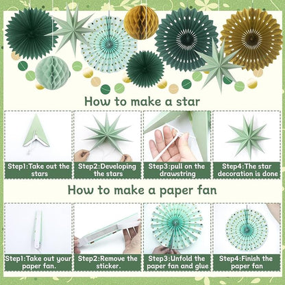 ADLKGG Sage Green Gold Party Decorations - Image 7