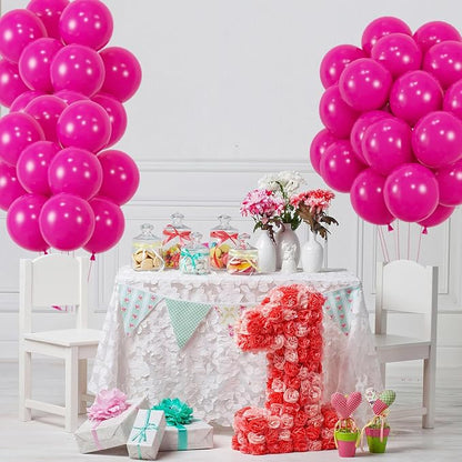 50pcs Hot Pink Balloons, Helium Quality 12inch Bright Pink Latex Balloons | - Image 6