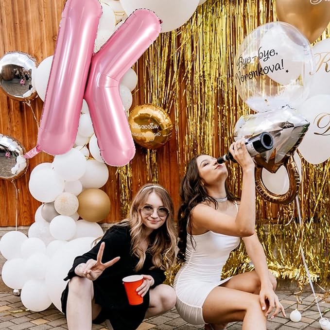 TONIFUL 40 Inch Large Pink Letter K Balloons Giant Foil Mylar Alphabet Balloon - Image 5