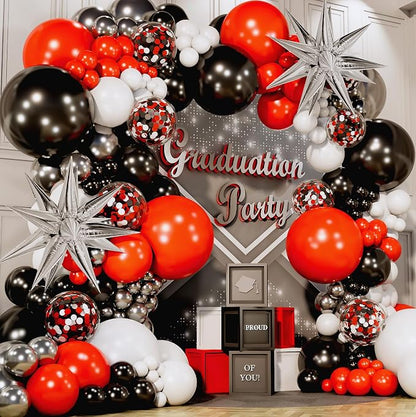 ALL-IN-1 Red Black and White Balloon Arch Kit - Image 2
