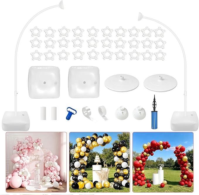 Balloon Arch Kit, Free Bending 8.2FT & 5FT Half Balloon Arch Stand | PVC Frame by Unknown