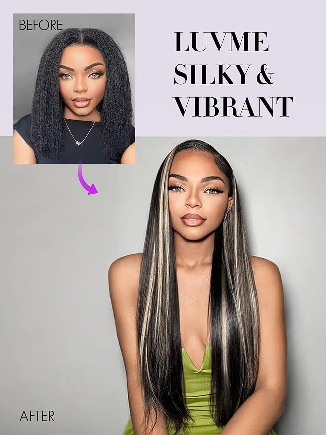 LUVME Balayage Clip in Hair Extensions, 135g 16 Inch Highlight Color Human Hair Extensions Thick Real Human Hair Clip on Double Weft Remy Hair