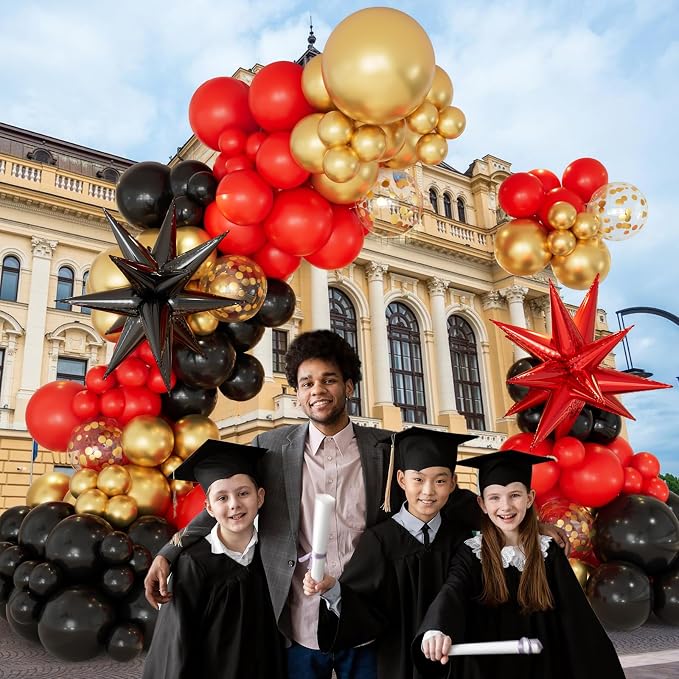 146pcs Red Black and Gold Balloons Garland Arch Kit - Image 2