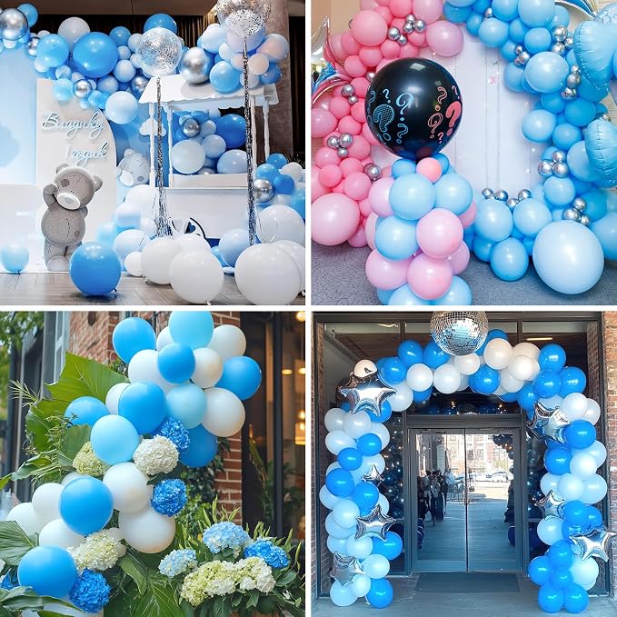 RUBFAC Light Blue Balloons 129pcs Different Sizes 18 12 10 5 Inch - Image 7