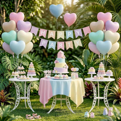 Pastel Heart Balloons, 18 Inch Pastel Colorful Helium Balloon - Image 5
