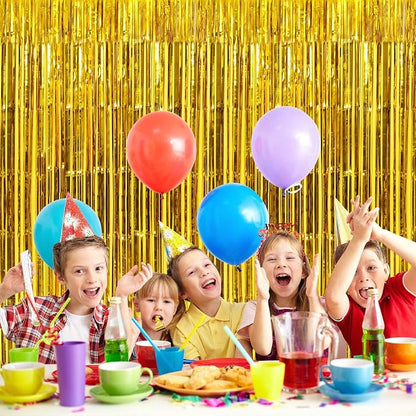 2 Pack Fringe Curtains Foil Shiny Fringe Backdrop Tinsel Door Streamers Foil - Image 4