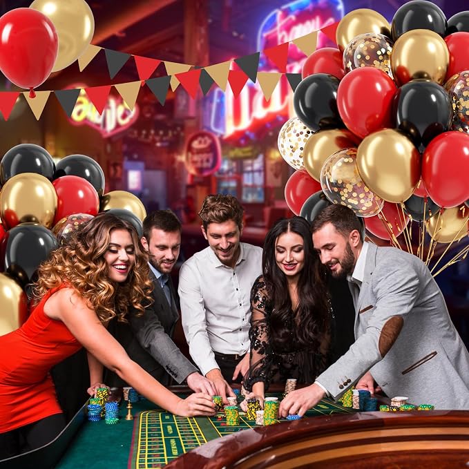 Red Black and Gold Balloons - Image 5
