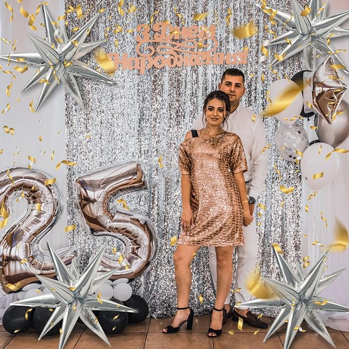 60Pcs Silver Star Balloons Birthday Decorations Explosion Mylar Balloons 12 - Image 5