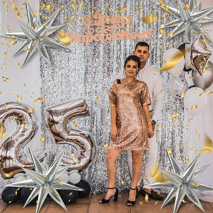 60Pcs Silver Star Balloons Birthday Decorations Explosion Mylar Balloons 12 - Image 5