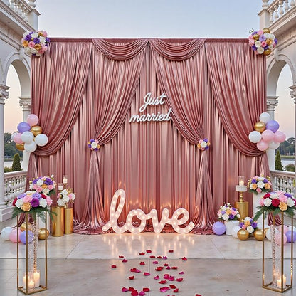 10x10FT Rose Gold Sequin Backdrop Curtain - Image 4