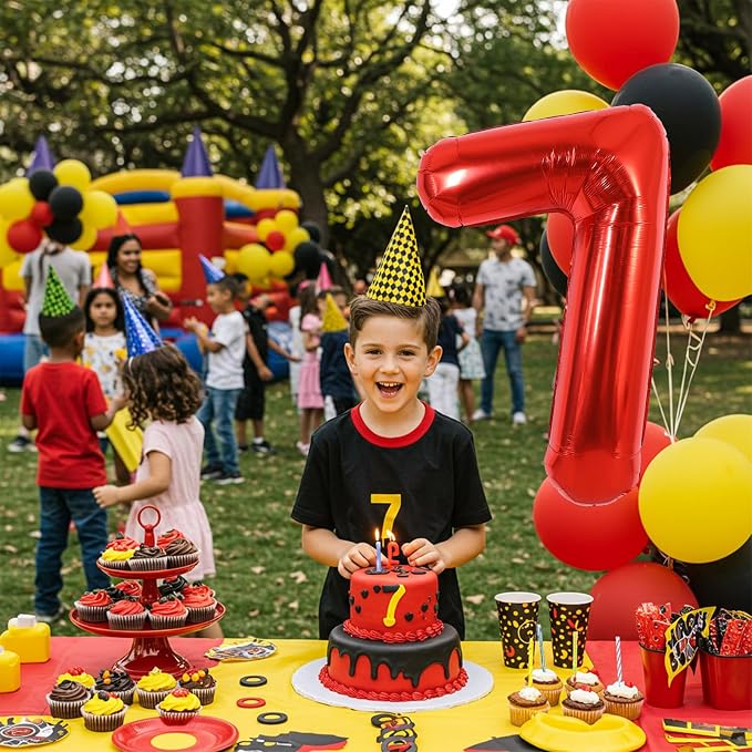 40 Inch Red Foil Number 7 Balloon - Image 5