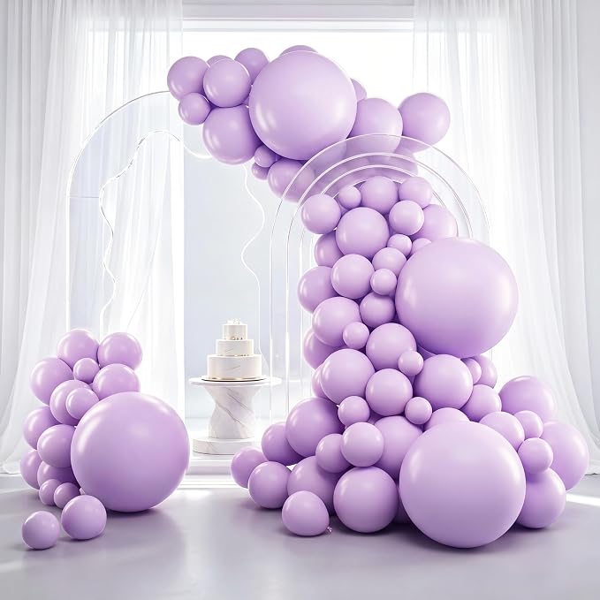 RUBFAC Pastel Purple Different Sizes Light Pruple Balloon Arch Kit 129pcs | by RUBFAC
