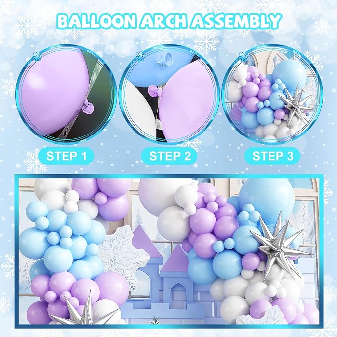 Winter Wonderland Balloon Arch Garland Kit, Baby Blue Purple Balloons - Image 7