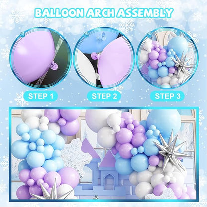 Winter Wonderland Balloon Arch Garland Kit, Baby Blue Purple Balloons - Image 7
