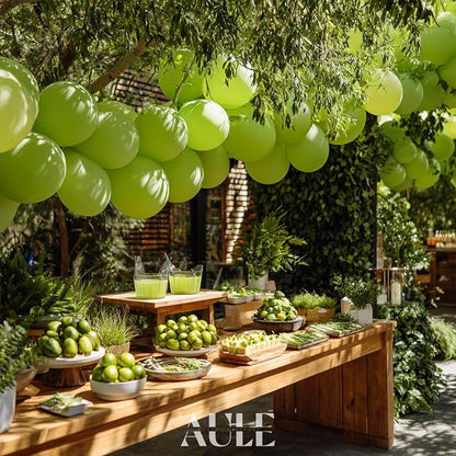 AULE 50Pcs Latex 12 Inch Lime Green Balloons | Happy Birthday Fruit Theme - Image 4