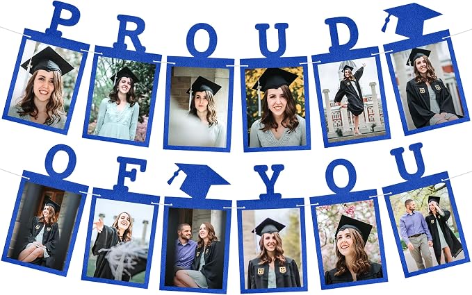 KatchOn Blue Graduation Photo Banner 2026 10 Feet | Proud of You Banner by KatchOn