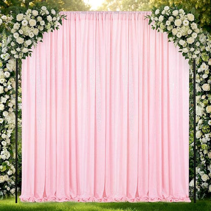 Pink Sequin Backdrop Curtains-1 Panel 3FTx8FT Light Pink Backdrop - Image 7