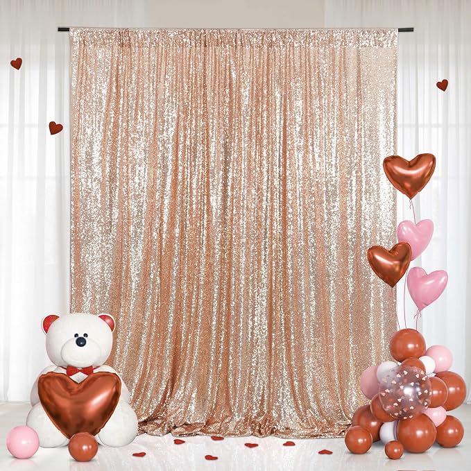 Eternal Beauty Rose Gold 3mm Sequin Backdrop 8x10 Ft - Image 3