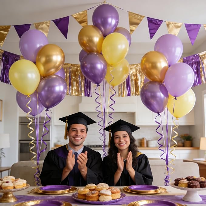TONIFUL 500 Yards Purple and Gold Curling Ribbon Balloon String | Balloon - Image 6