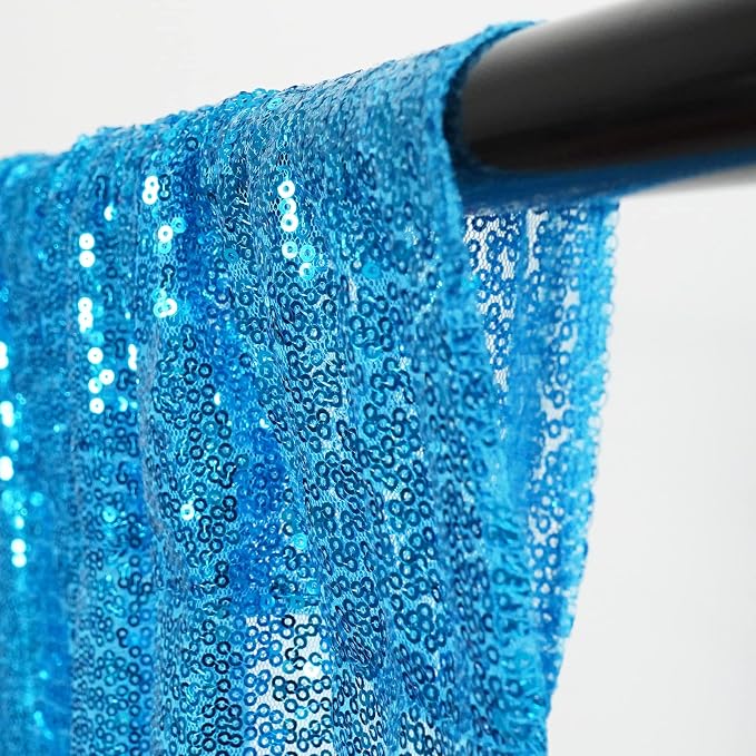 Poise3EHome Turquoise Sequin Backdrop Curtains, 2 Panels Sequin Backdrop - Image 4
