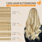 DOORES Hair Extensions Clip in Human Hair, Balayage Dark Blonde Highlighted Bleach Blonde 120g 7pcs 14 Inch, Remy Thick Real Human Hair Extensions Clip ins Natural Weft