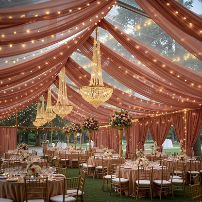 6 Panels Caramel Ceiling Drapes - Image 3