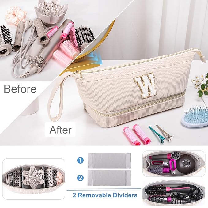 Shark FlexStyle/SmoothStyle Personalized Hair Dryer Case, Double-Layer Travel Organizer with Hair Dryer Bag - Air Wrap Dryer, Flat Curling Iron Case