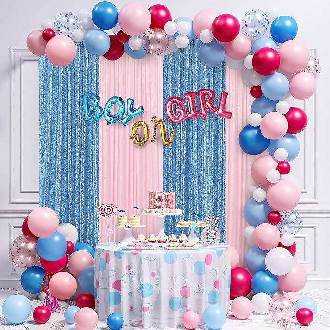 Baby Blue Sequin Backdrop 2 Panels 2FTx8FT Glitter Party Backdrop Curtains | - Image 2