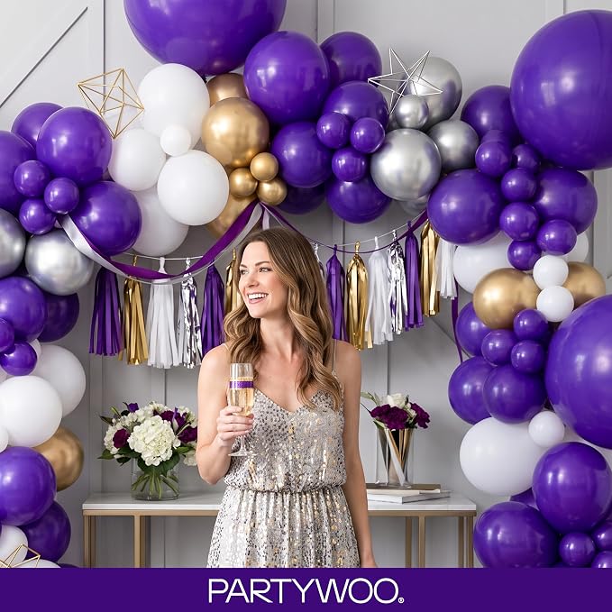 PartyWoo Dark Purple Balloons 85pcs Royal Purple Color 18 12 10 5 Inch | 18 12 - Image 10