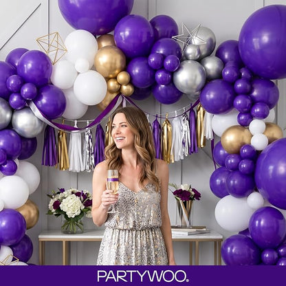 PartyWoo Dark Purple Balloons 85pcs Royal Purple Color 18 12 10 5 Inch | 18 12 - Image 10