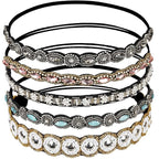 Teenitor 5pcs Hairbands for Women, 5 Rhinestone Beaded Headbands, Head Bands for Women's Hair Fashionable Handmade Crystal Beaded Elastic hairbands, 20-26.8"(51-68cm), 1 Count (Pack of 5), HAIRBAND