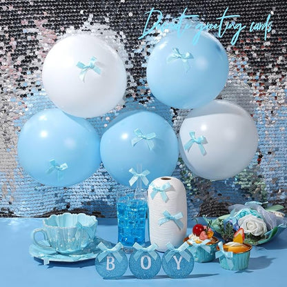 YGDZ 50 PCS Mini Blue Bows, Light Blue Satin Ribbon Bows, Small Bows - Image 3
