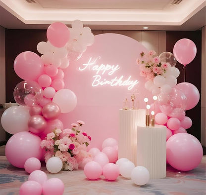Pink Balloons 145pcs Different Sizes 5in 10in 12in 18in Pink Round Latex - Image 6