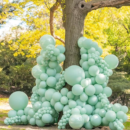 Awenztech 122pcs Mint Green Balloons, 18 12 10 5 inch Mint Green Latex Balloons - Image 7