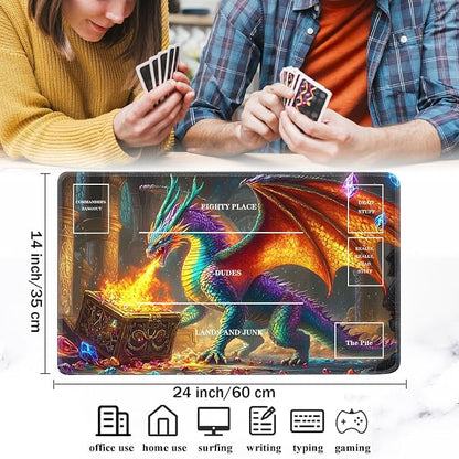 for TCG Playmat with Zones, Non-Slip Rubber Bottom Trading Card Game Mat with - Image 2