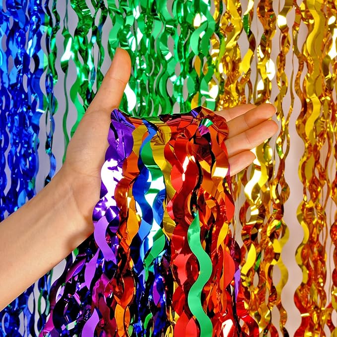 CYLMFC 3 Pack Rainbow Foil Curtains by CYLMFC