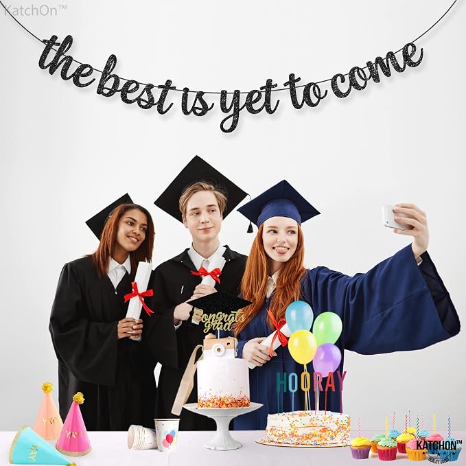KatchOn Black Graduation Decorations 2026- No DIY 10 Feet | The Best is Yet to - Image 7