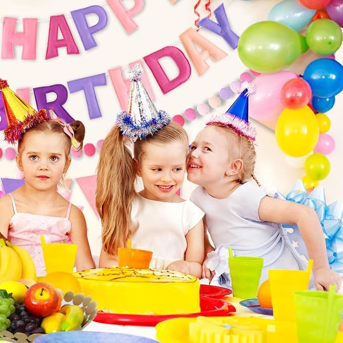 CANREVEL 3 PCS Pre-Strung 3D Happy Birthday Banner Decorations, Happy Birthday - Image 5