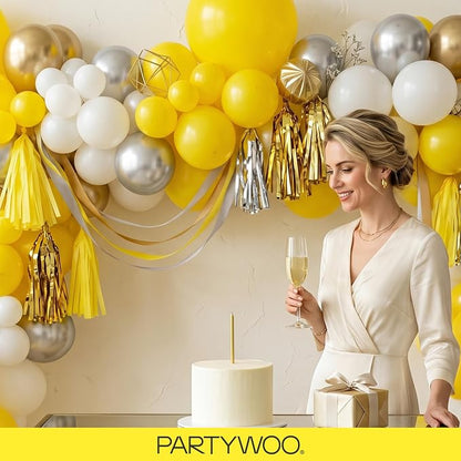 PartyWoo Yellow Balloons 155pcs Matte Yellow Color 18 12 10 5 Inch | Balloons - Image 9
