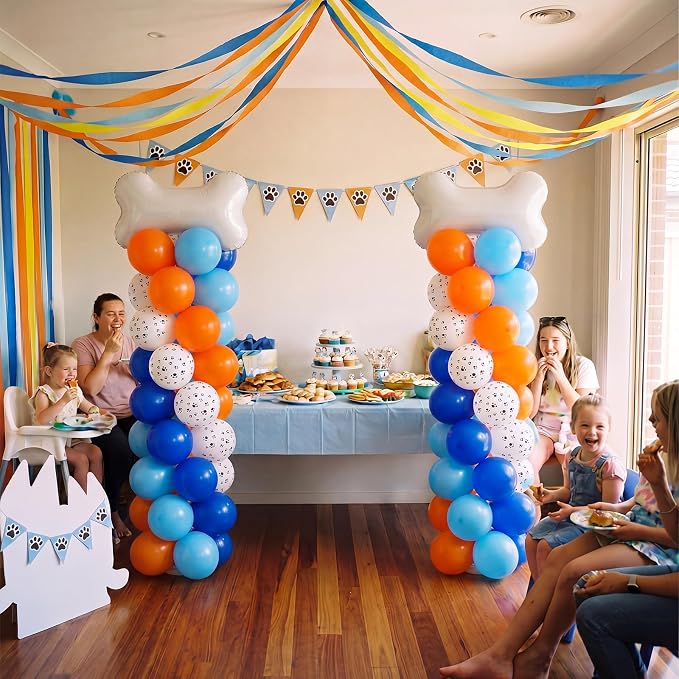 Jenaai 2 Set 163 Pcs Blue Dog Birthday Party Balloon Column Stand Kit | Dog - Image 7