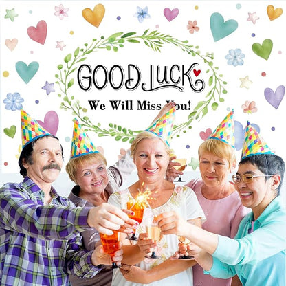 Colorful Good Luck We Will Miss You Backdrop Banner Photography Background - Image 3