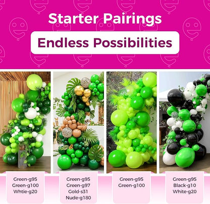 Bezente Green Balloons Latex Matte Party Balloons 150 Pack 5 inch Small | Light - Image 4