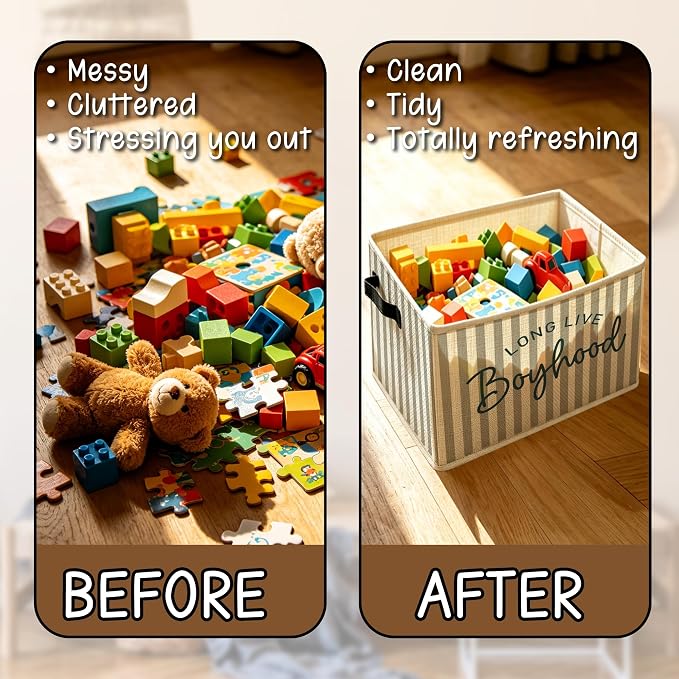 Boy Nursery Foldable Storage Bins Box - Image 6