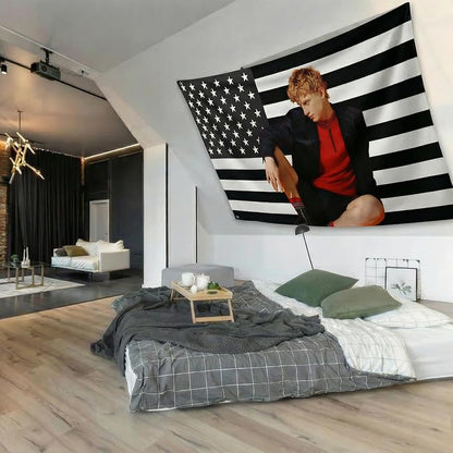 Custom Black and White American US Flag - Image 7
