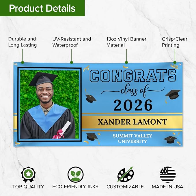 Graduation Banner, Custom Class of 2026 - Image 7